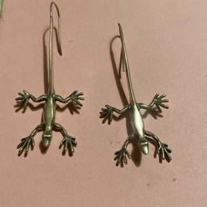 Sterling silver lizard, earrings